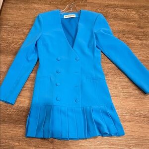 Amanda Uprichard Double-Breasted Blue Women's Blazer Dress NWOT